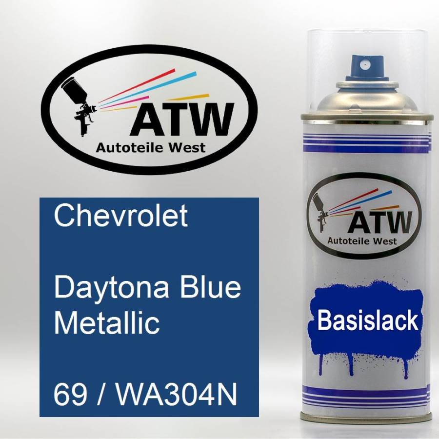 Chevrolet, Daytona Blue Metallic, 69 / WA304N: 400ml Sprühdose, von ATW Autoteile West.